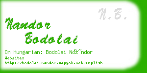 nandor bodolai business card